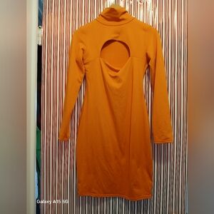 nwot womans sexy orange dress size large